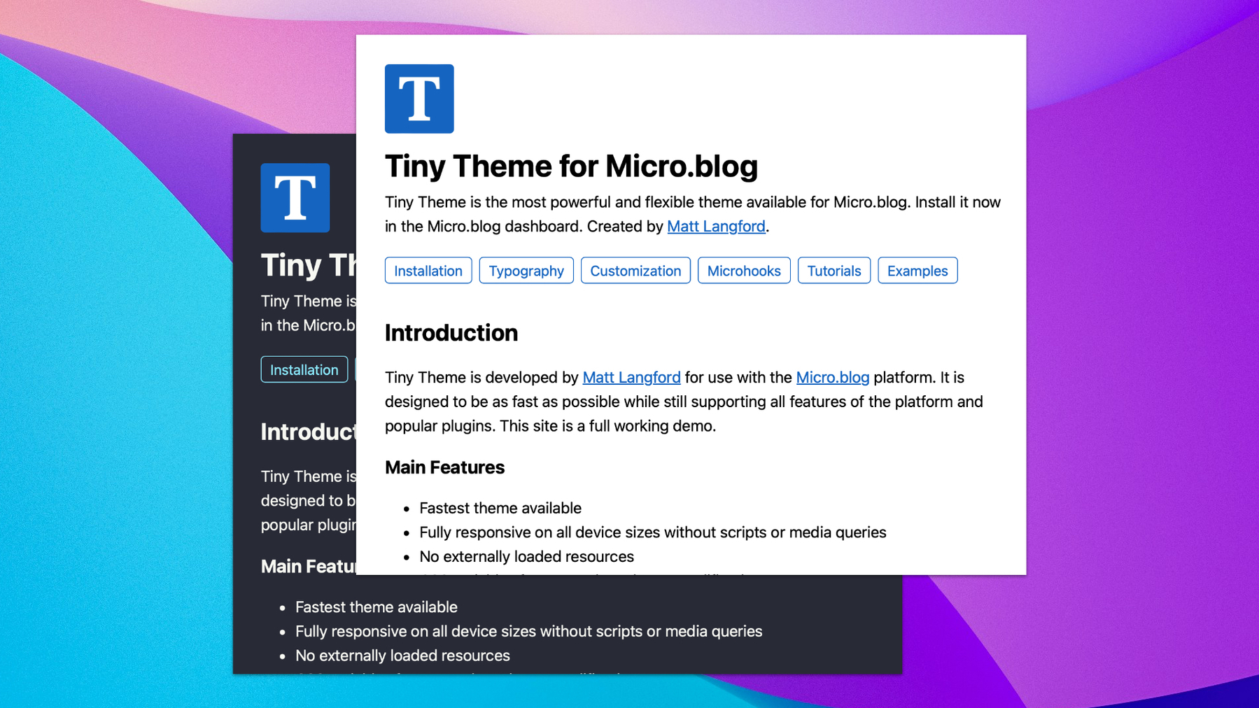 Tiny Theme for Micro.blog Screenshots
